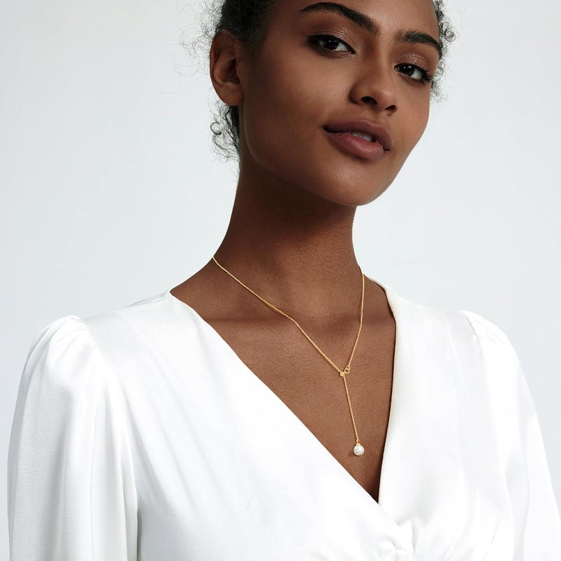 Zeffy Gold Pearl Necklace for Women, Dainty 14K Gold/Silve Plated Layered Pearl Choker Pearl Earrings Pearl Bracelets Wedding Trendy Gold Jewelry Set for Women Gifts - Image 4